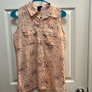 Baby Pink with blue and pink polka dot shirt
